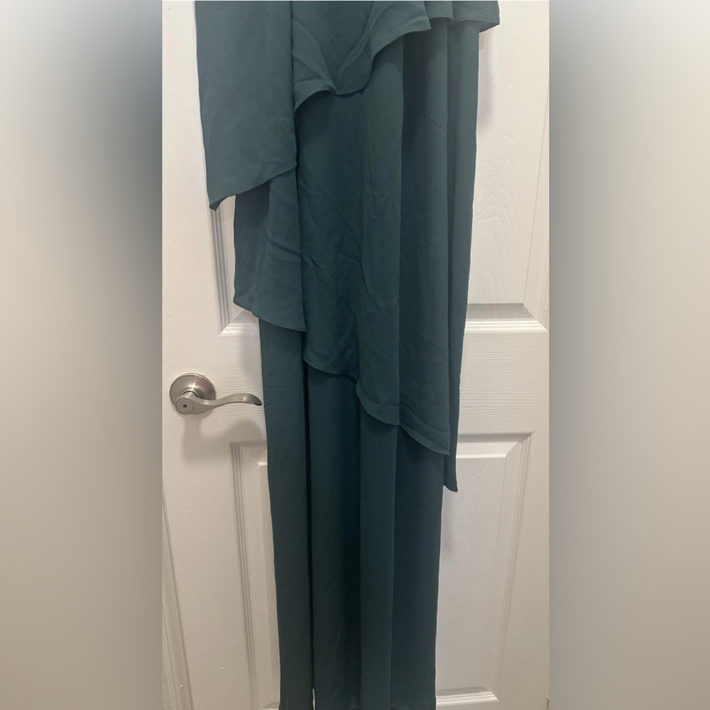 David's Bridal Asymmetrical Green Dress - Picture 6 of 7
